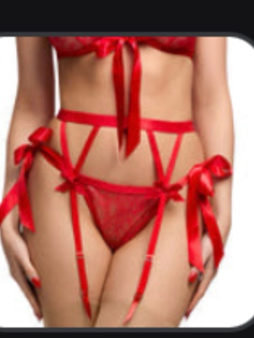 Dita Von Teese Red flame Satin Garter Belt